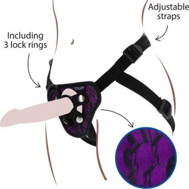 Imbracatura Strap-On Morbida con Cuscino Imbottito e Anelli in Silicone